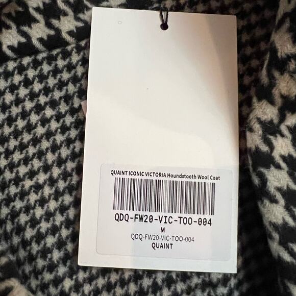Quaint by Durlana Quantas Coat Womens ICONIC Victoria Wool Houndstooth 38 - Picture 3 of 7